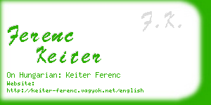 ferenc keiter business card